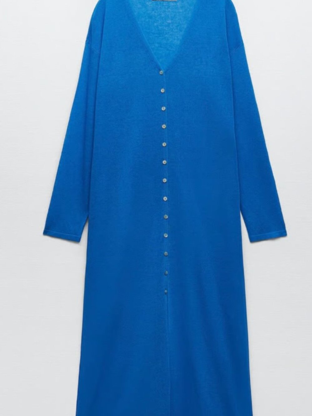 Zara Blue Long Sleeve Cardigan Dress Large